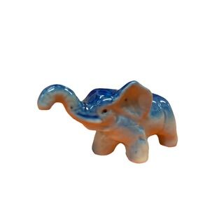 1950's Blue & Gray Ceramic Elephant